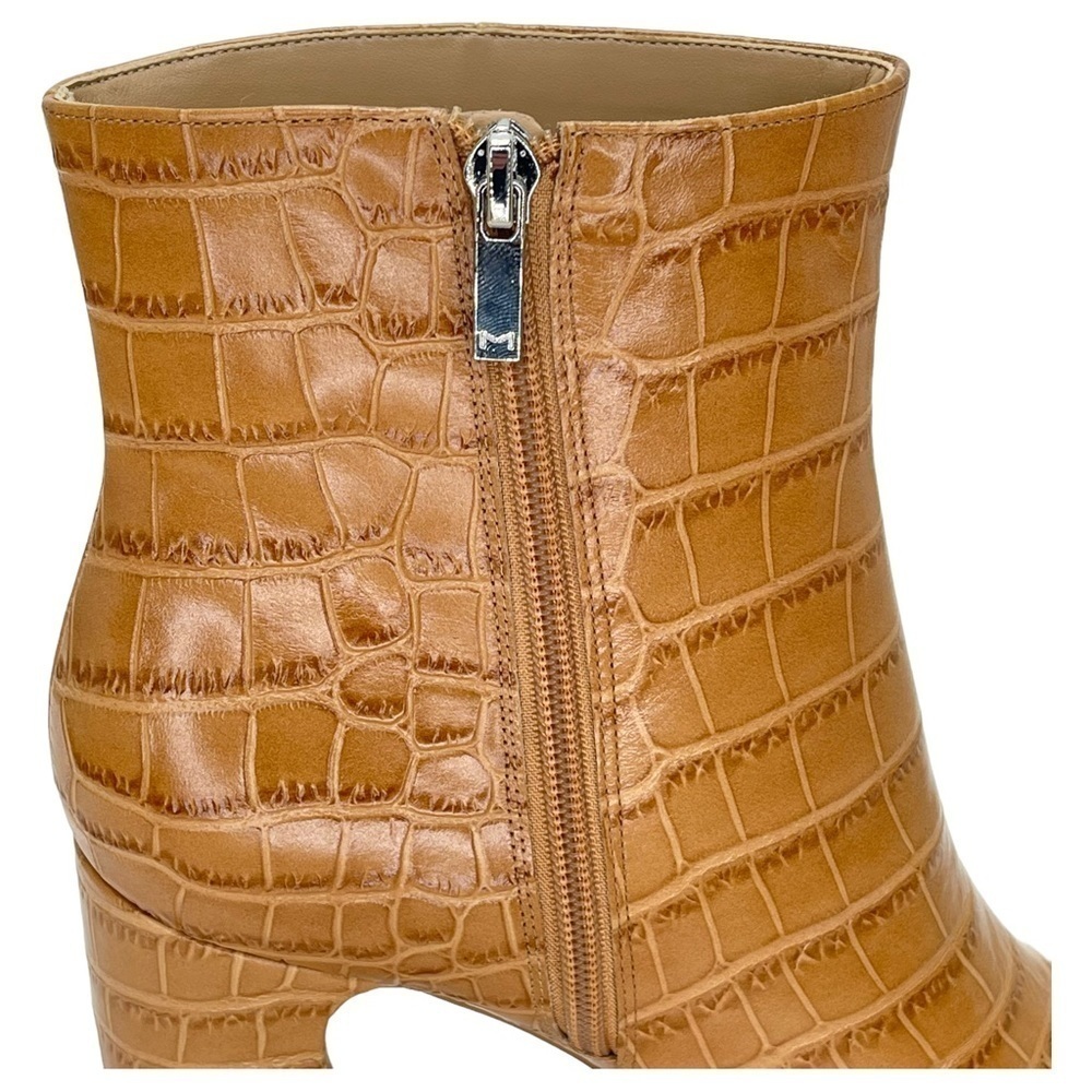 Marc Fisher LTD Womens Ankle Boots 10M Daith Tan Leather Crocodile Print - Picture 7 of 12
